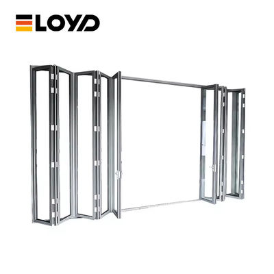 Black Powder Coat Aluminium Frame Glass Folding Patio Doors Accordion Doors