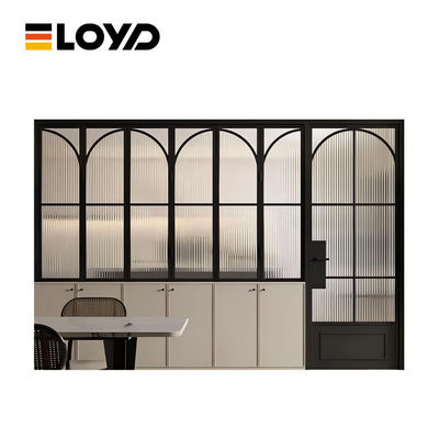 Customized Size Wrought Iron Doors And Window Glass Fixed French Door